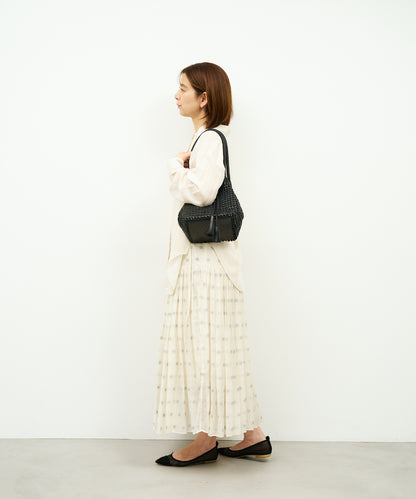 #16/ Tassel tote bag (black) / goatskin "GOAT MESH "