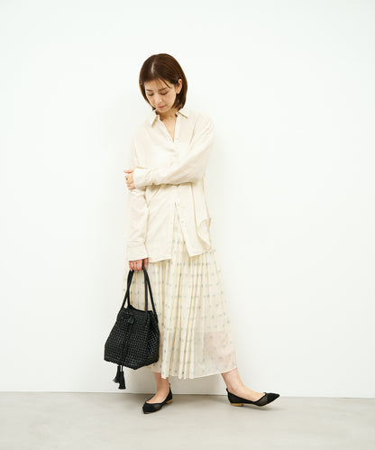 #16/ Tassel tote bag (black) / goatskin "GOAT MESH "