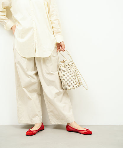 #16/ Tassel bottle shoulder (oatmeal) / goatskin "GOAT MESH "