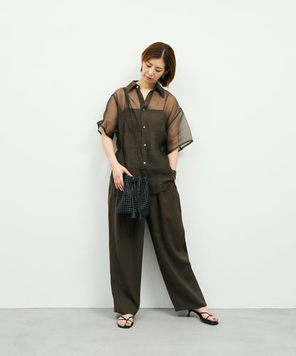 Tassel bottle shoulder bag - Black / goatskin Goat mesh