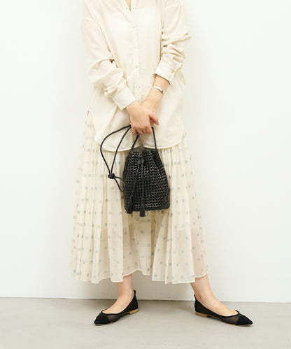 #16/ Tassel bottle shoulder (black) / goatskin "GOAT MESH "