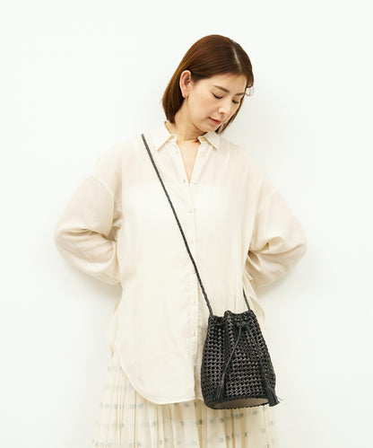 #16/ Tassel bottle shoulder (black) / goatskin "GOAT MESH "