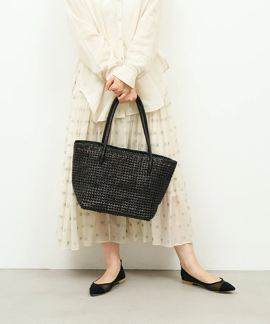 Book carry (black) / goatskin "GOAT MESH" - REN WEB SHOP