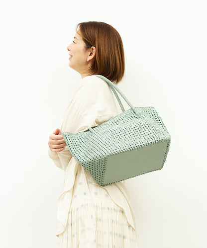 #16/ Book carry (sage green) / goatskin "GOAT MESH"