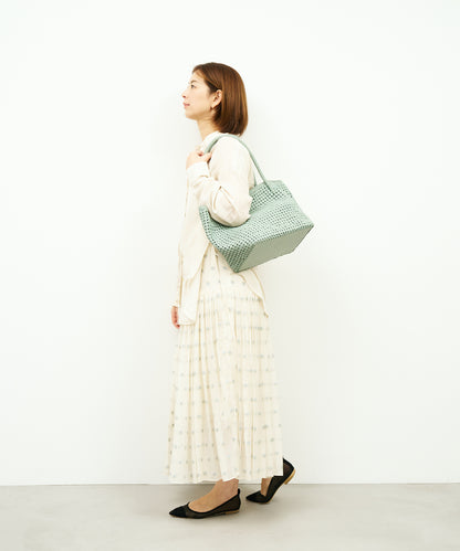 #16/ Book carry (sage green) / goatskin "GOAT MESH"