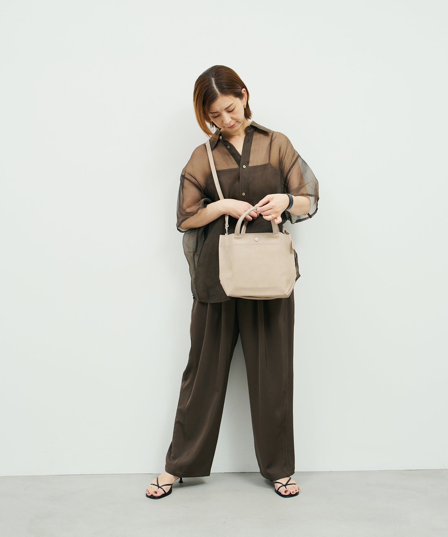 Lunch bag S_carry light - Pink beige / pigskin Hallie