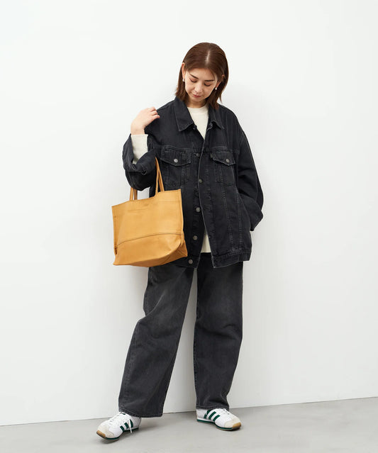 Wide tote M (camel) / pigskin "HALLIE" - REN WEB SHOP