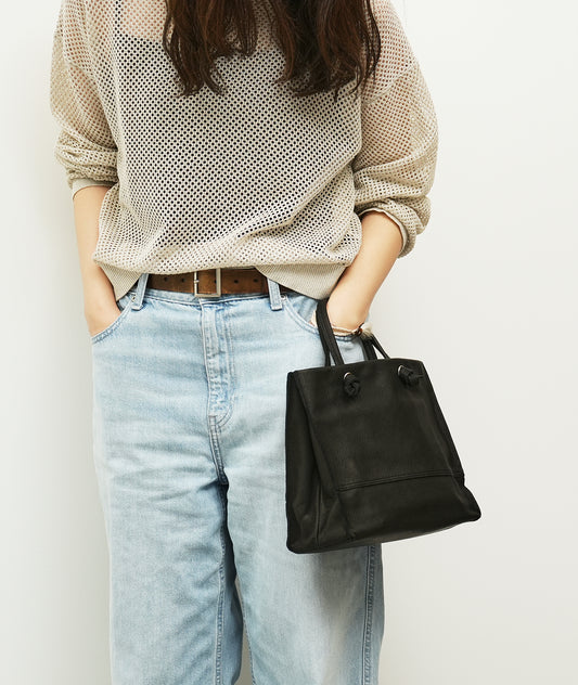 #30 / Mini Shopper (black) / pigskin "HALLIE"