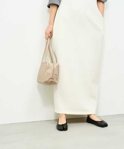 #30/ Square duffel bag XS (pink beige) / pigskin "HALLIE"