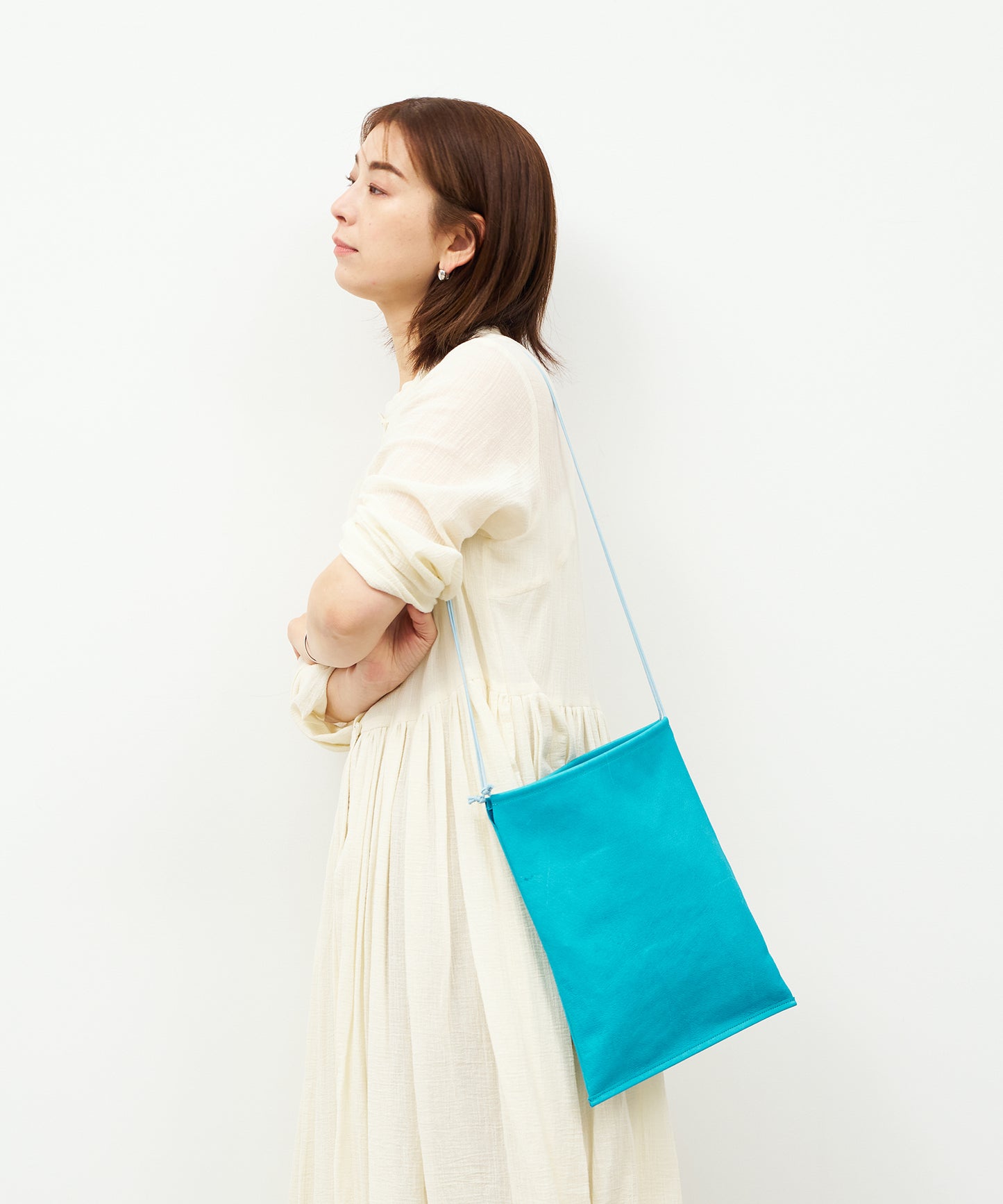 #30《SALE 30%》Flat Shoulder Bag (peony purple) / Pigskin "HALLIE"