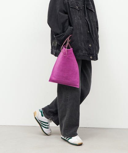 #30/ 扁平单肩包 (牡丹紫) / 猪皮“HALLIE”