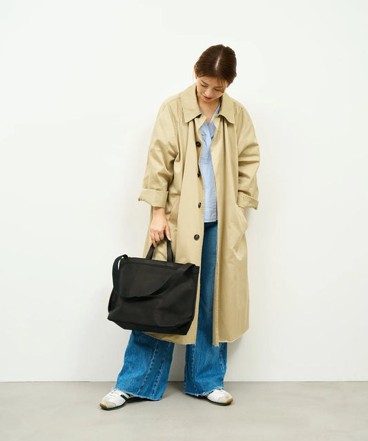 Basic zip tote Bag (black) / pigskin "HALLIE" - REN WEB SHOP