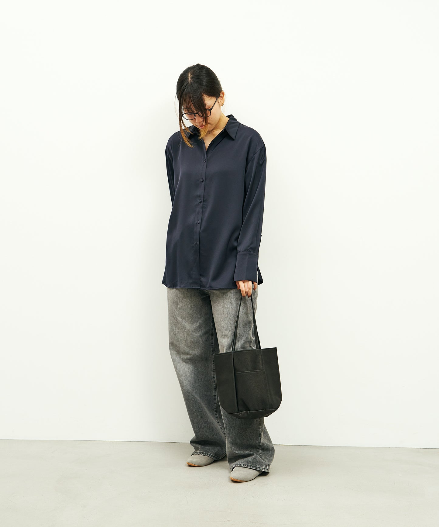 Bucket tote - Black / pigskin Hallie