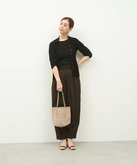 Bucket tote bag (pink beige) / pigskin "HALLIE" - REN WEB SHOP