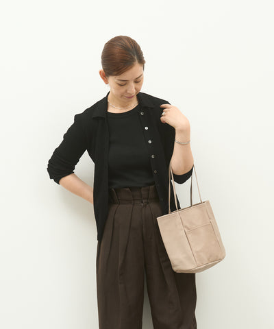 #30/ Bucket tote bag (pink beige) / pigskin 