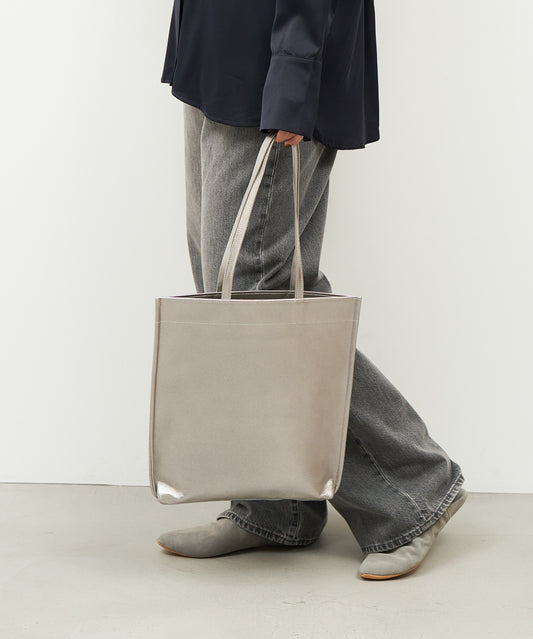 #36/ Document tote (silver) / pigskin "LUSTRA"