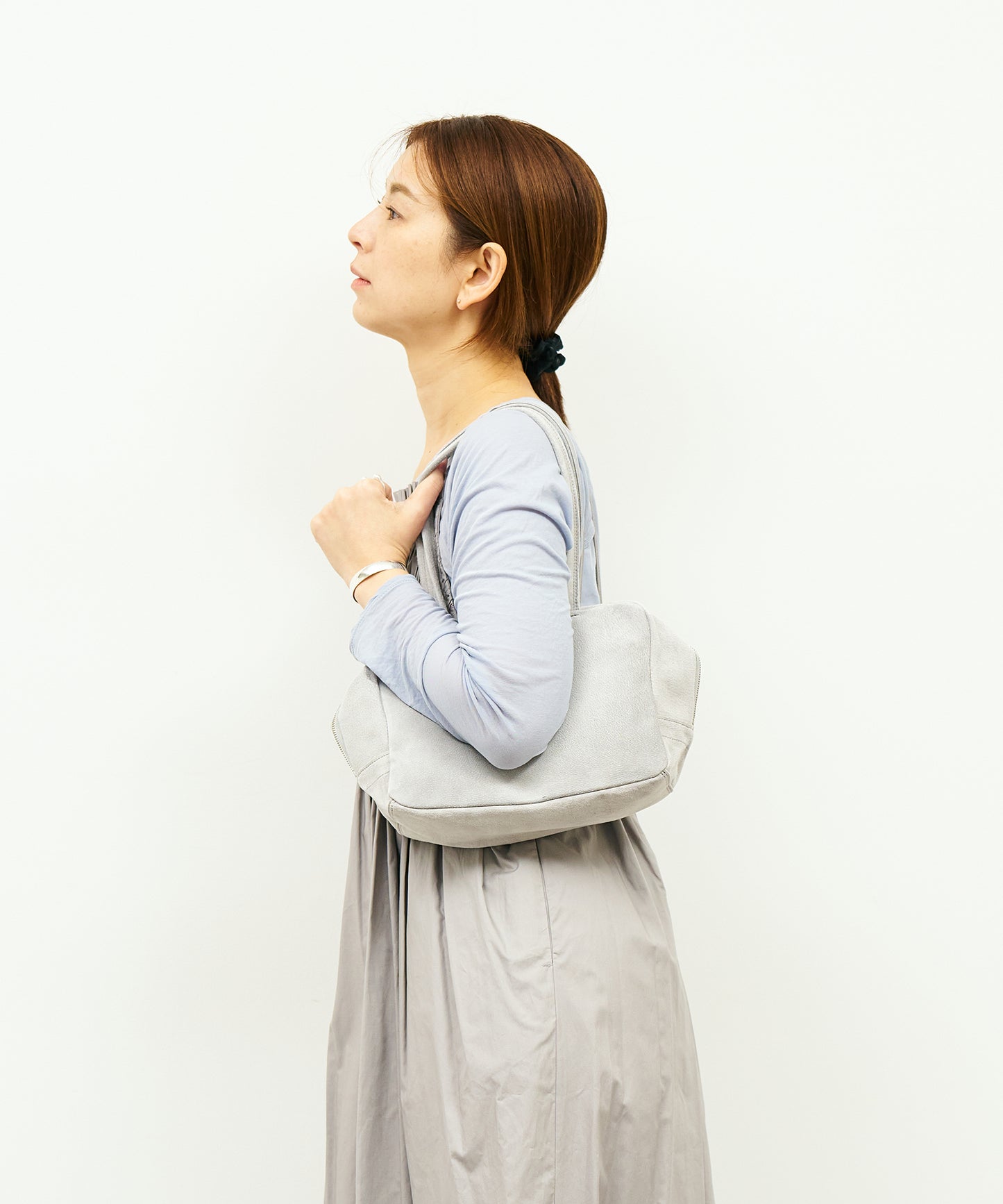 #39/ Square duffle XS (sand gray) / pigskin "Lining Suede"