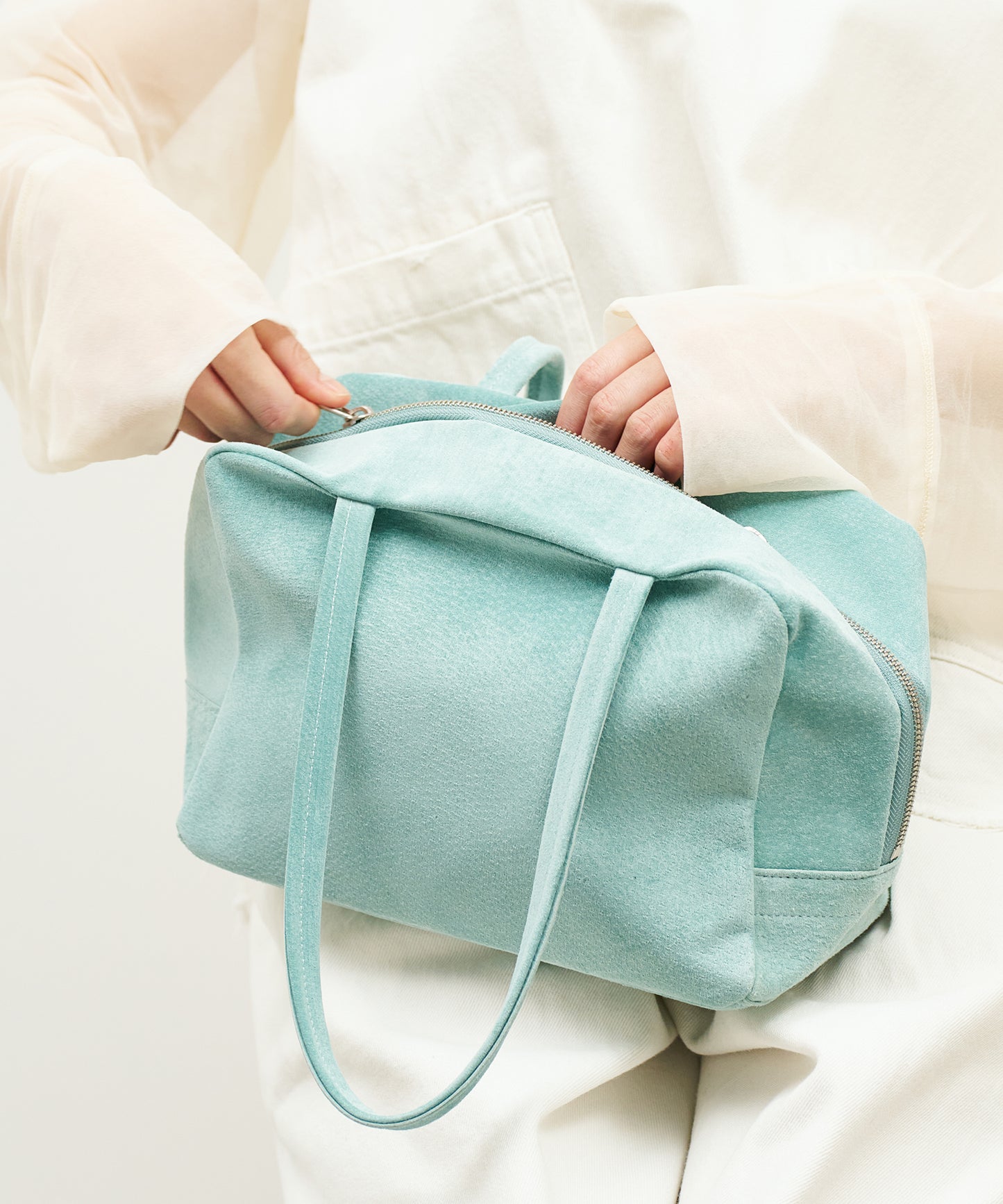 #39/ Square duffle XS (clear mint) / pigskin "Lining Suede"