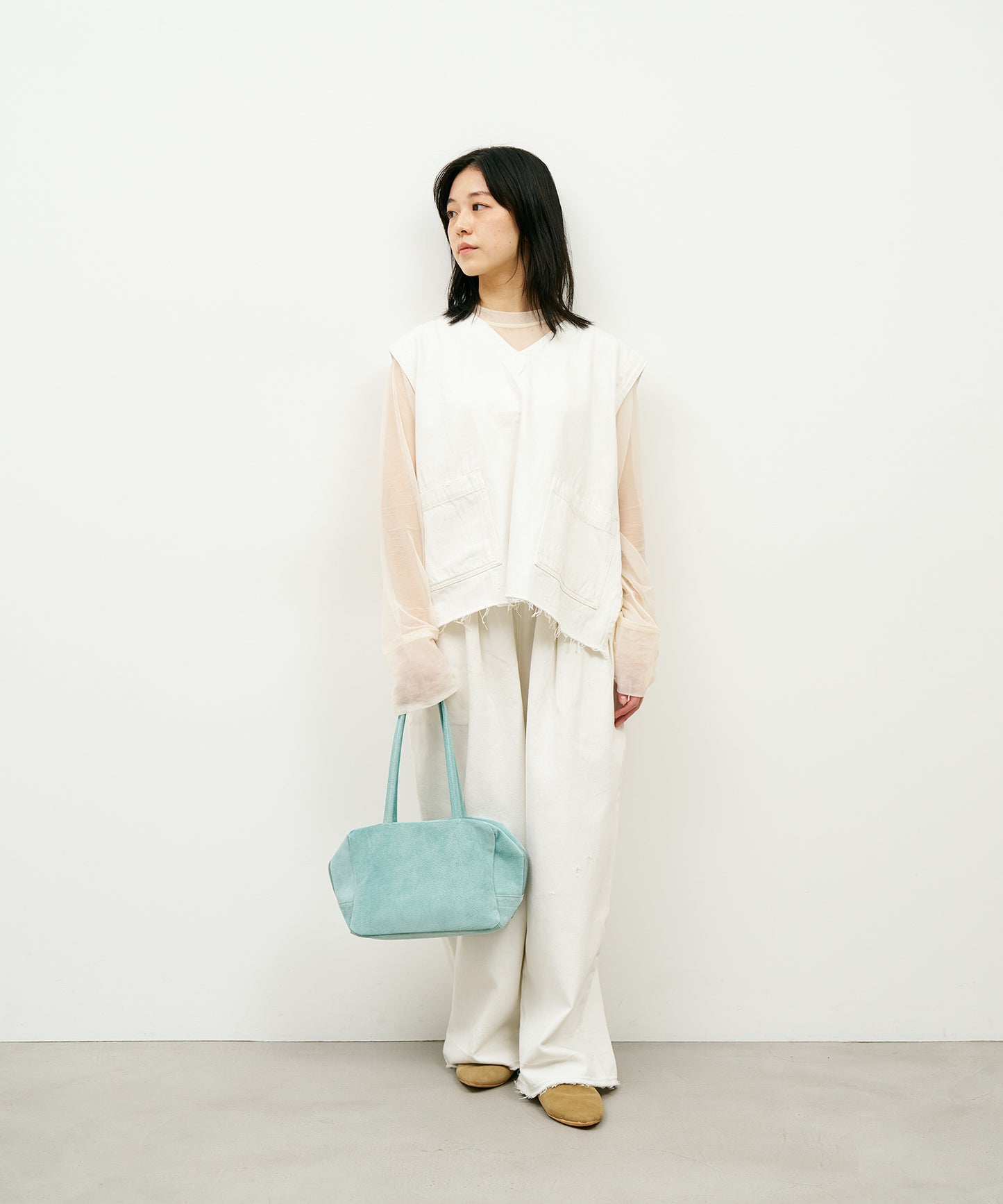 #39/ Square duffle XS (clear mint) / pigskin "Lining Suede"