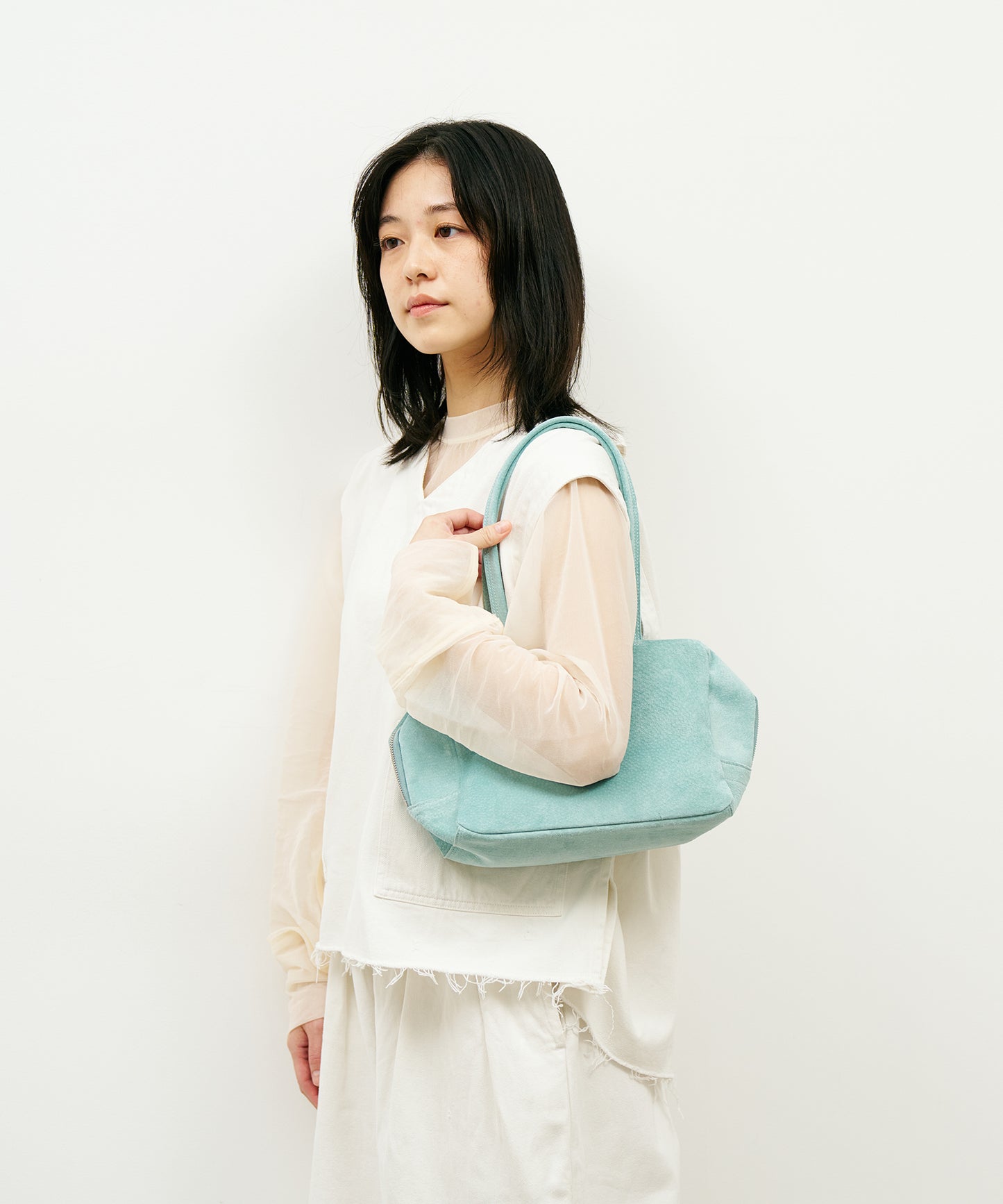 #39/ Square duffle XS (clear mint) / pigskin "Lining Suede"