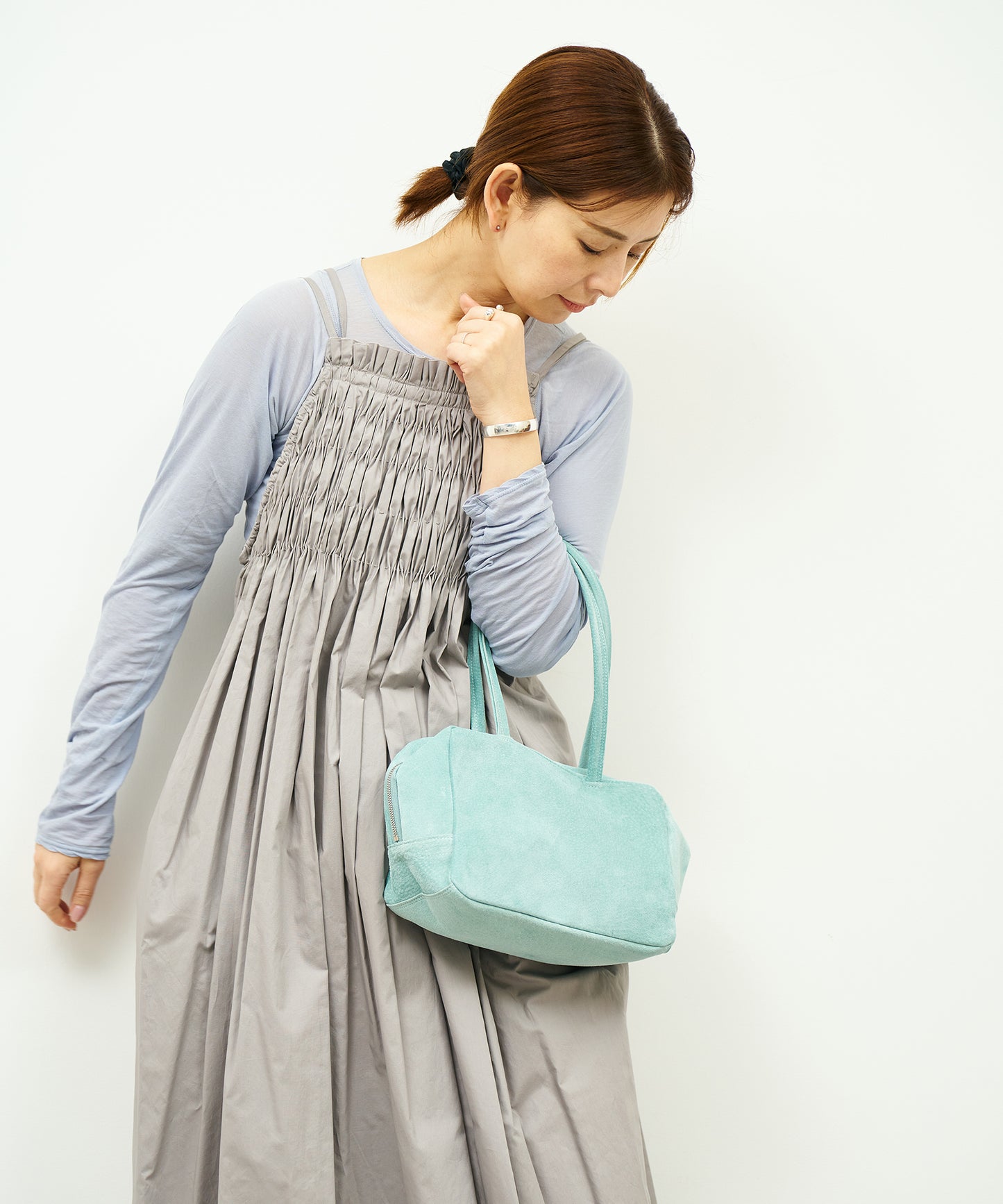 #39/ Square duffle XS (clear mint) / pigskin "Lining Suede"