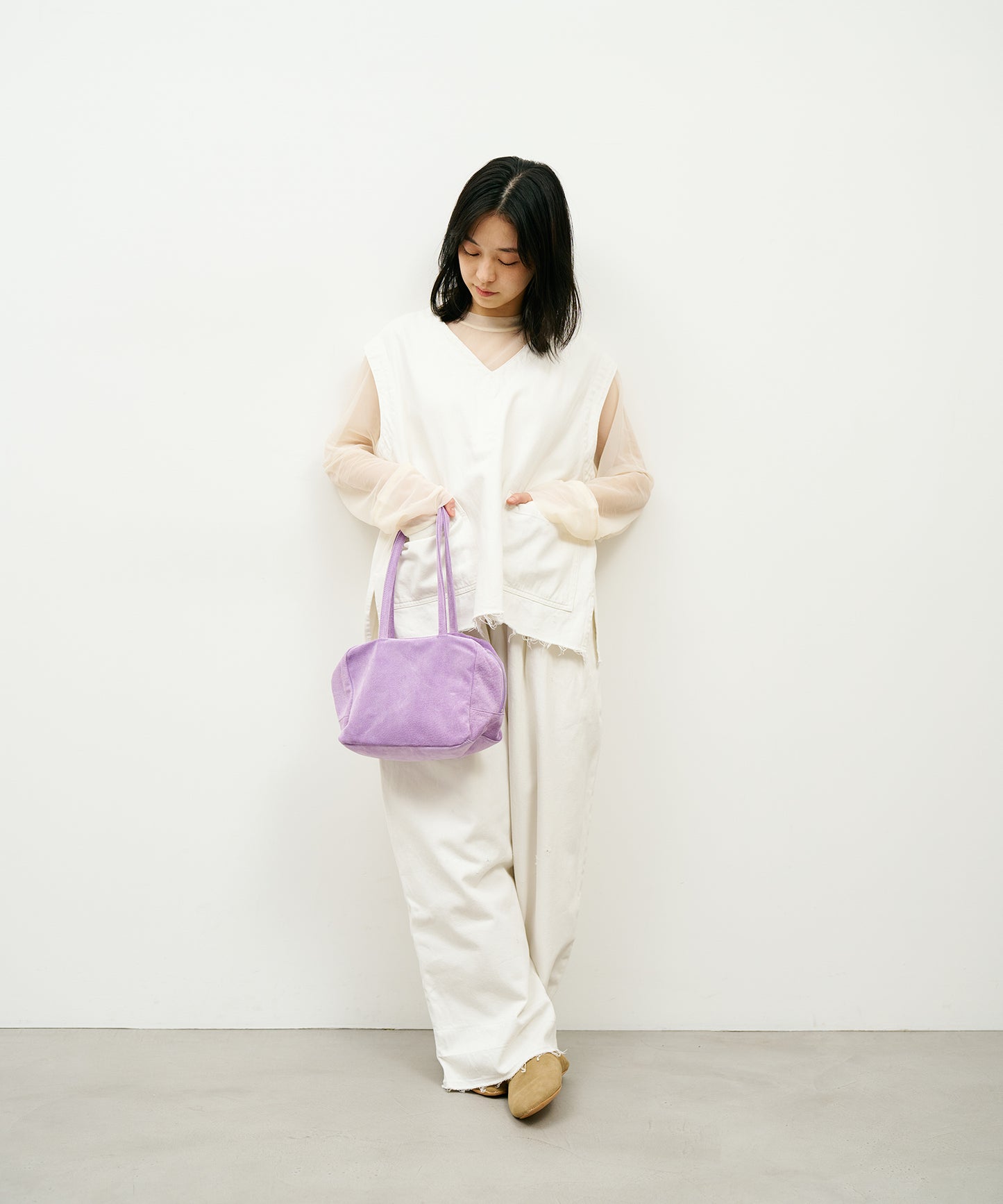 #39/ Square duffle XS (lavender) / pigskin "Lining Suede"