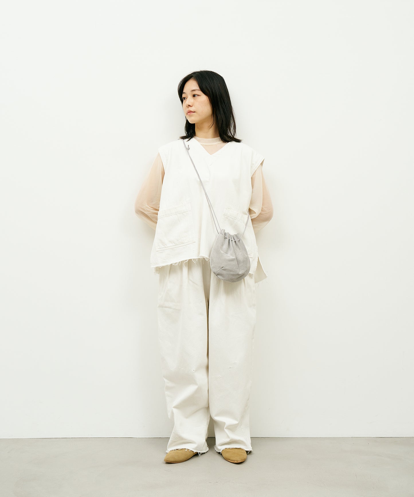 #39/ Balloon shoulder (sand gray) / pigskin "Lining Suede"