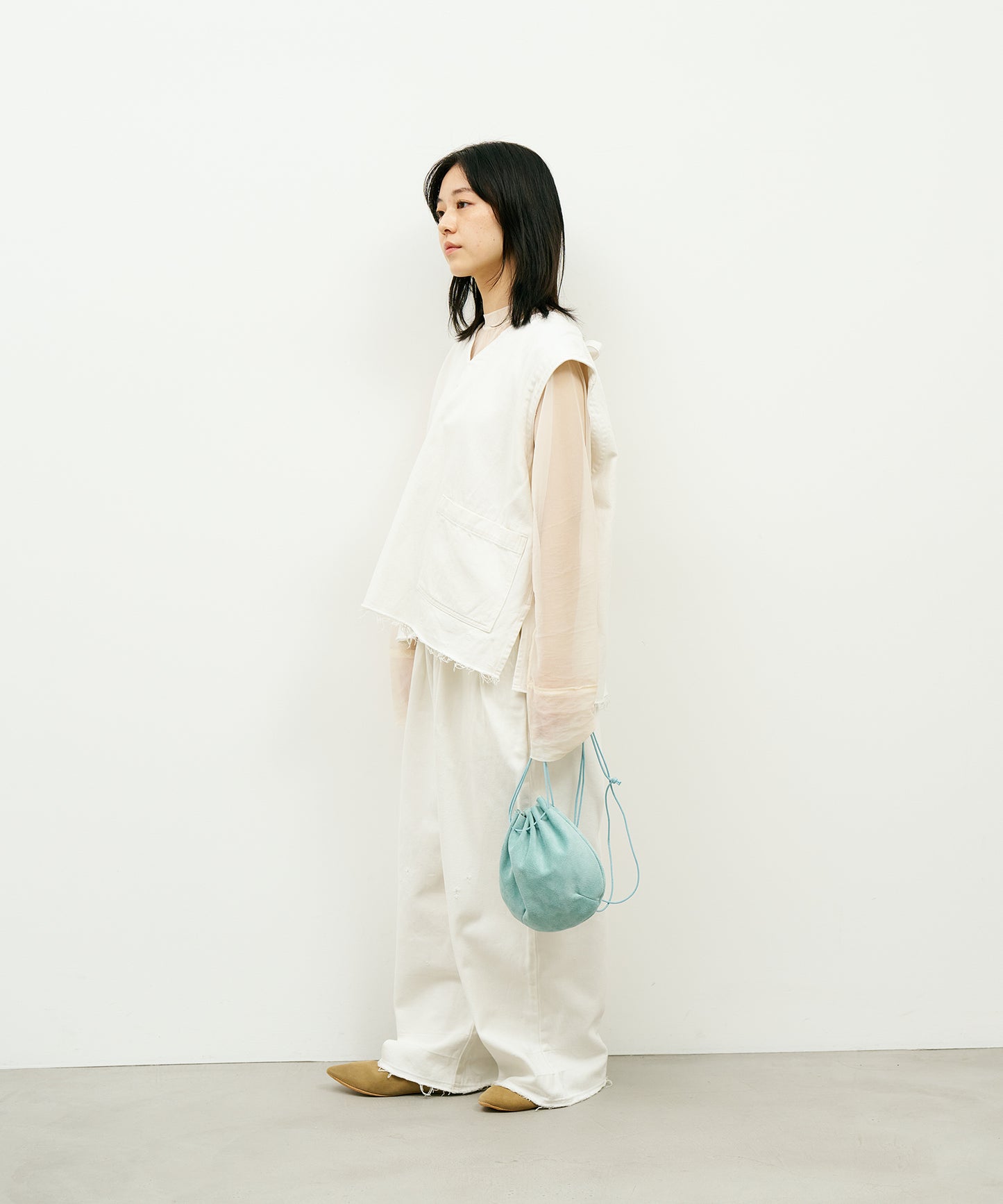 #39/ Balloon shoulder (clear mint) / pigskin "Lining Suede"