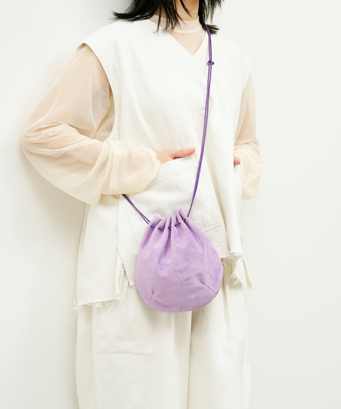 #39/ Balloon shoulder (lavender) / pigskin "Lining Suede"