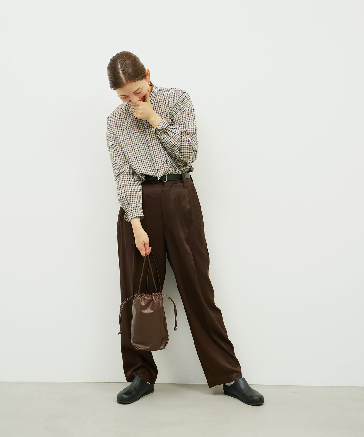 《Limited 5%》Stem Draw - Bitter brown / cowhide Aperto