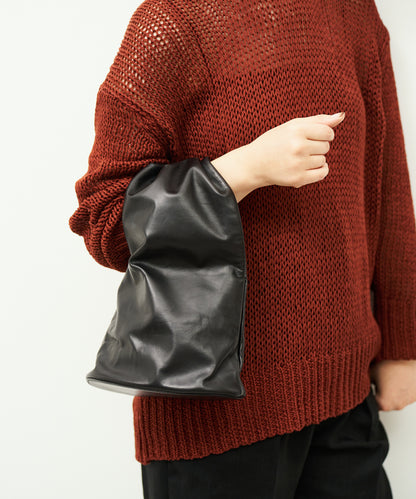 #45/ 袖托特包 (黑色) / 牛皮 "APERTO" 