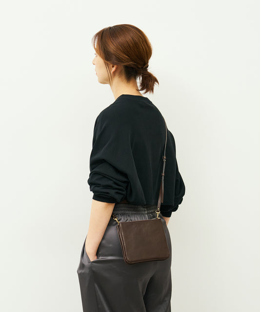 #45/ Butterfly shoulder bag (bitter brown) / cowhide "APERTO"