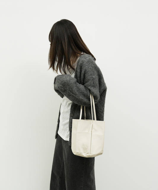 #52b/ Bucket tote (ivory) / cowhide "VALENCIA"