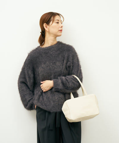 Square duffel XS - Ivory / cowhide Valencia