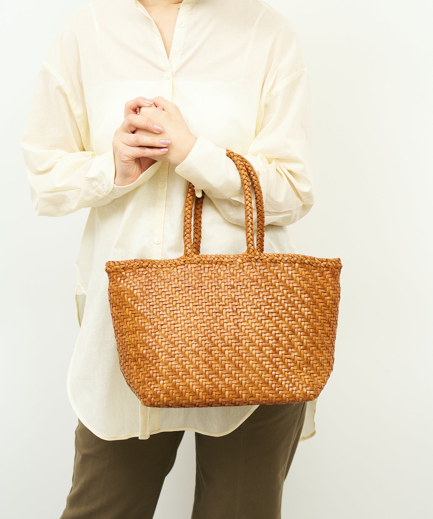 Mercado tote bag - Vintage tan / cowhide Buffalo mesh
