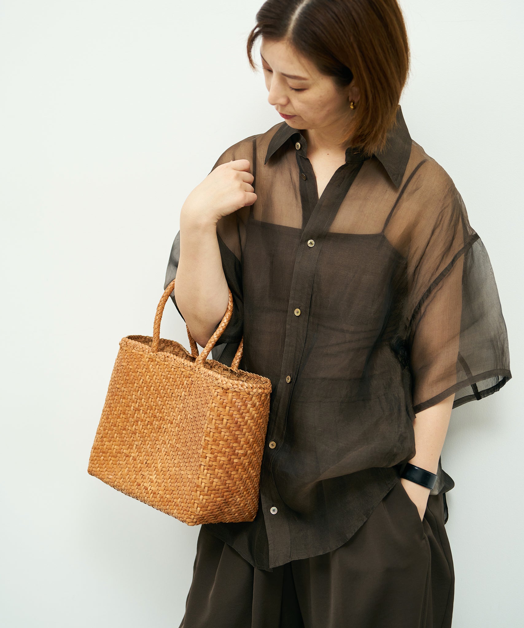 REN Buffalo Leather Mesh – Handwoven, Ajiro Weave, Gradient