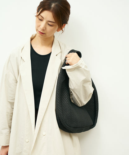 #60/ Circle Basket (black) / sheep skin "SHEEP MESH"