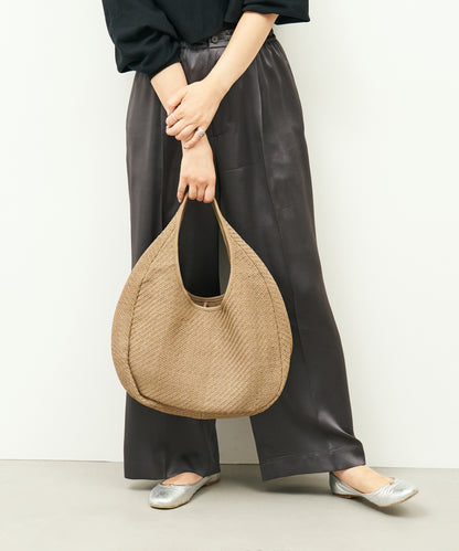 #60/ Circle Basket (marron beige) / sheep skin "SHEEP MESH"