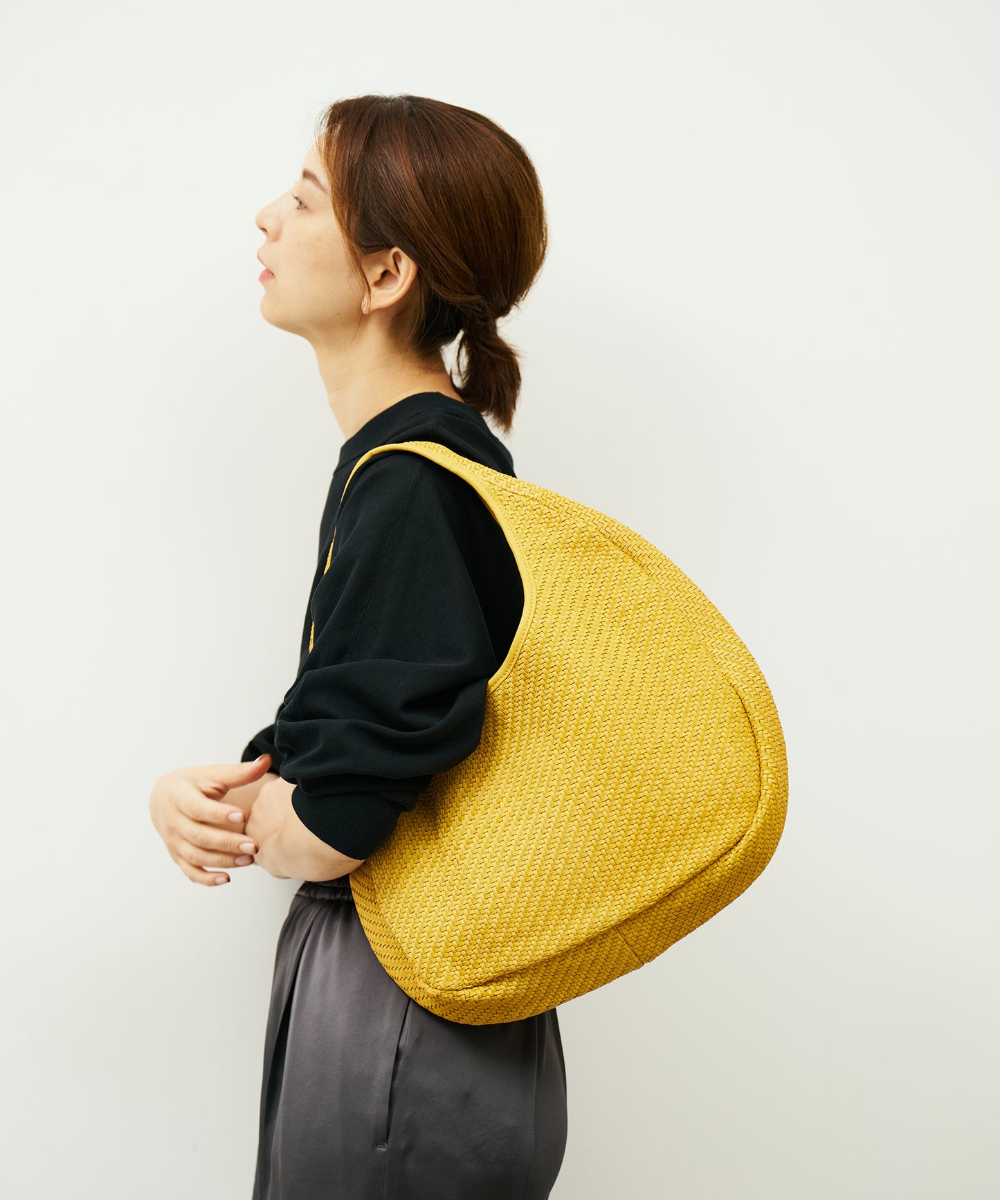 #60/ 圓形籃子 (芥末黃) / 羊皮“SHEEP MESH” 