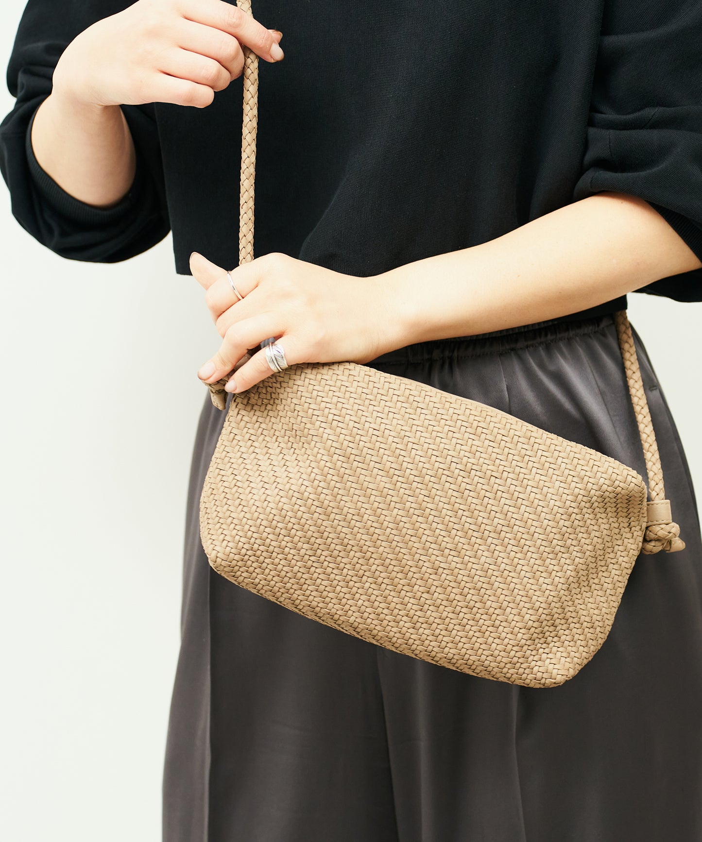 #60/ Barrel Shoulder M (marron beige) / sheepskin "SHEEP MESH"