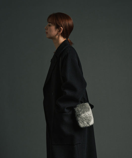 #88a / Box mini shoulder bag / Pigskin "HALLIE × Craft fur"