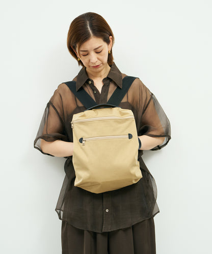 #89《SALE 20%》Flat backpack (beige) / HD NYLON