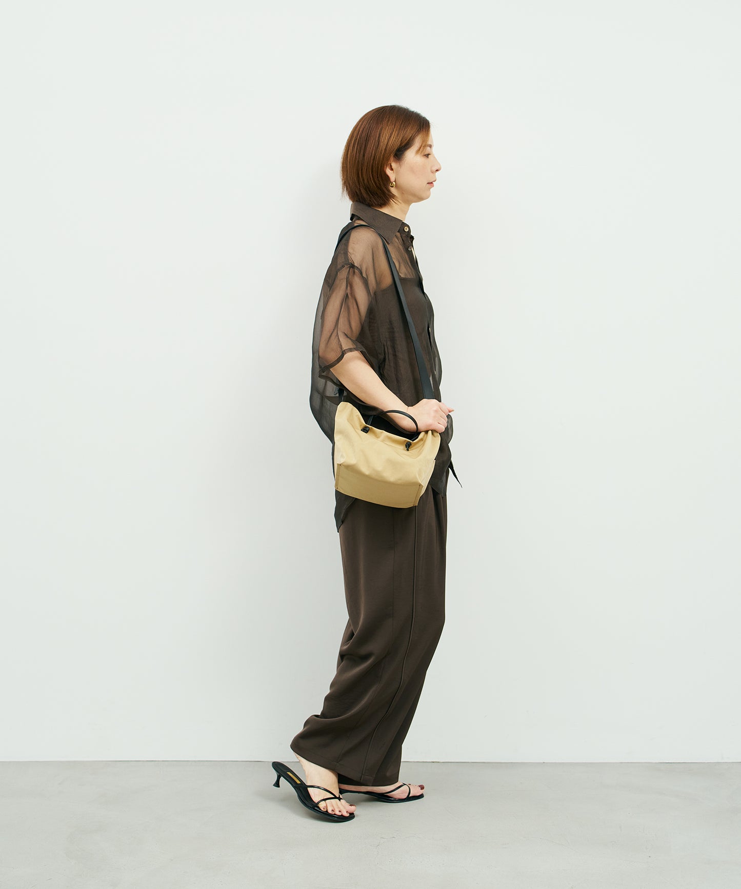 #89《SALE 20%》Daily mini Boston bag (beige) / HD NYLON