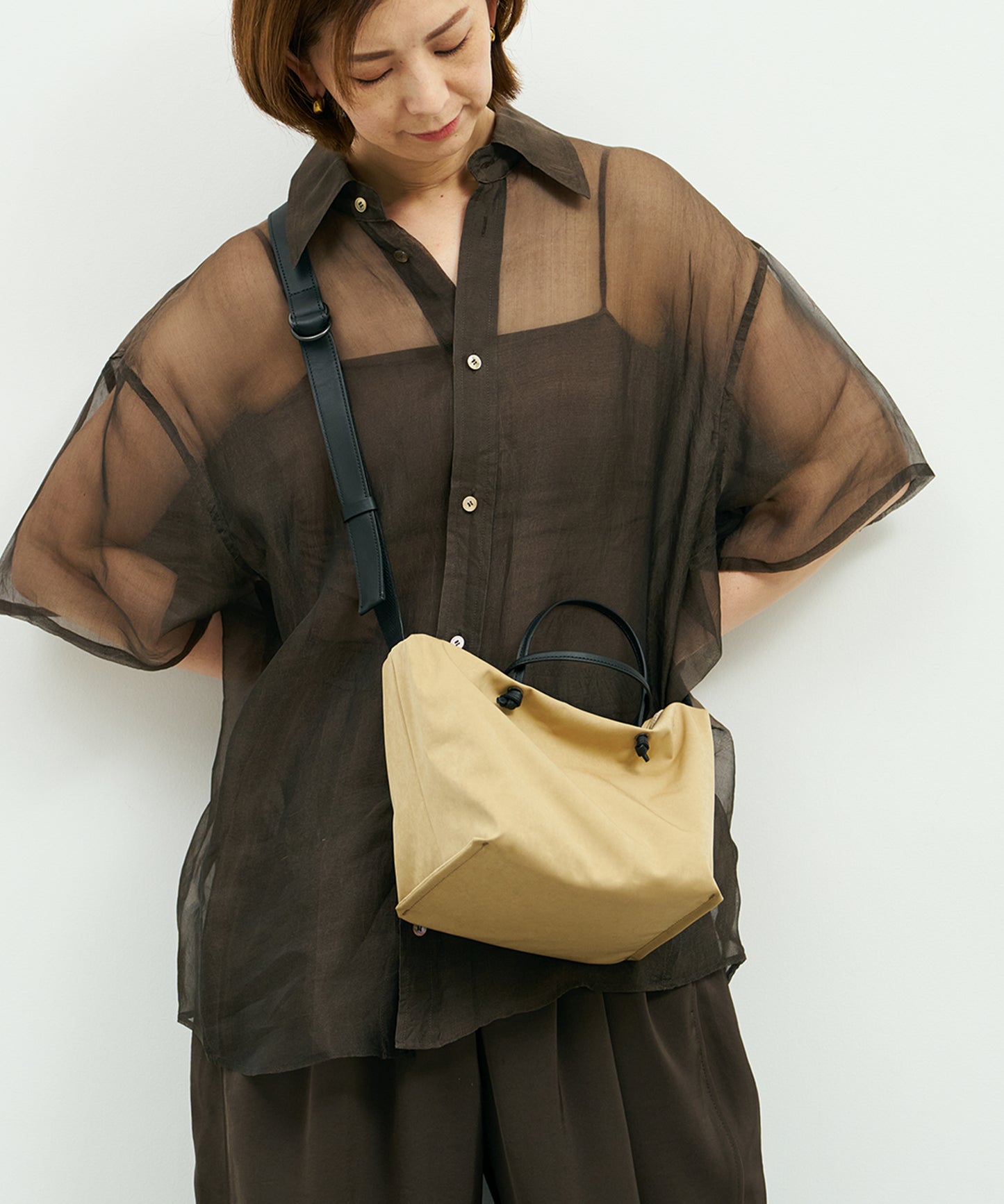 #89《SALE 20%》Daily mini Boston bag (beige) / HD NYLON
