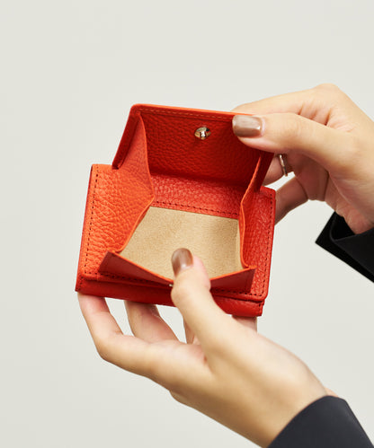 Mini wallet - scarlet / cowhide EN