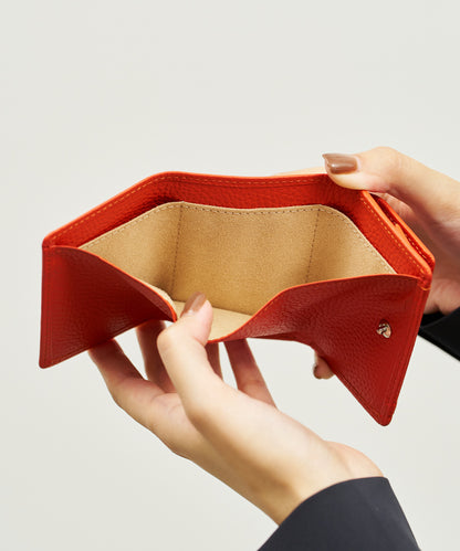 Mini wallet - scarlet / cowhide EN