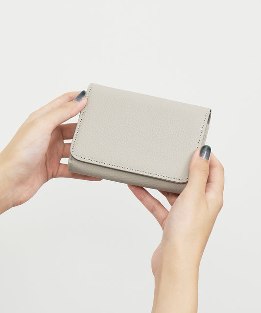 Postman wallet S - pale gray / cowhide EN