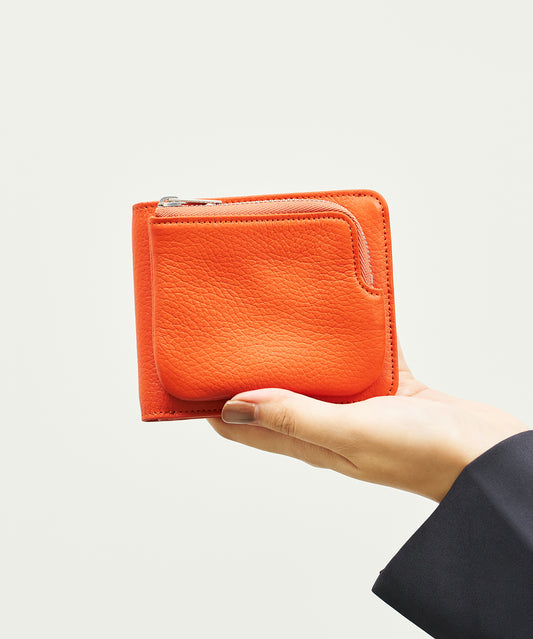 Patch pocket wallet - scarlet / cowhide EN