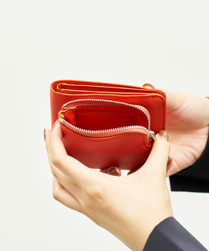Patch pocket wallet - scarlet / cowhide EN