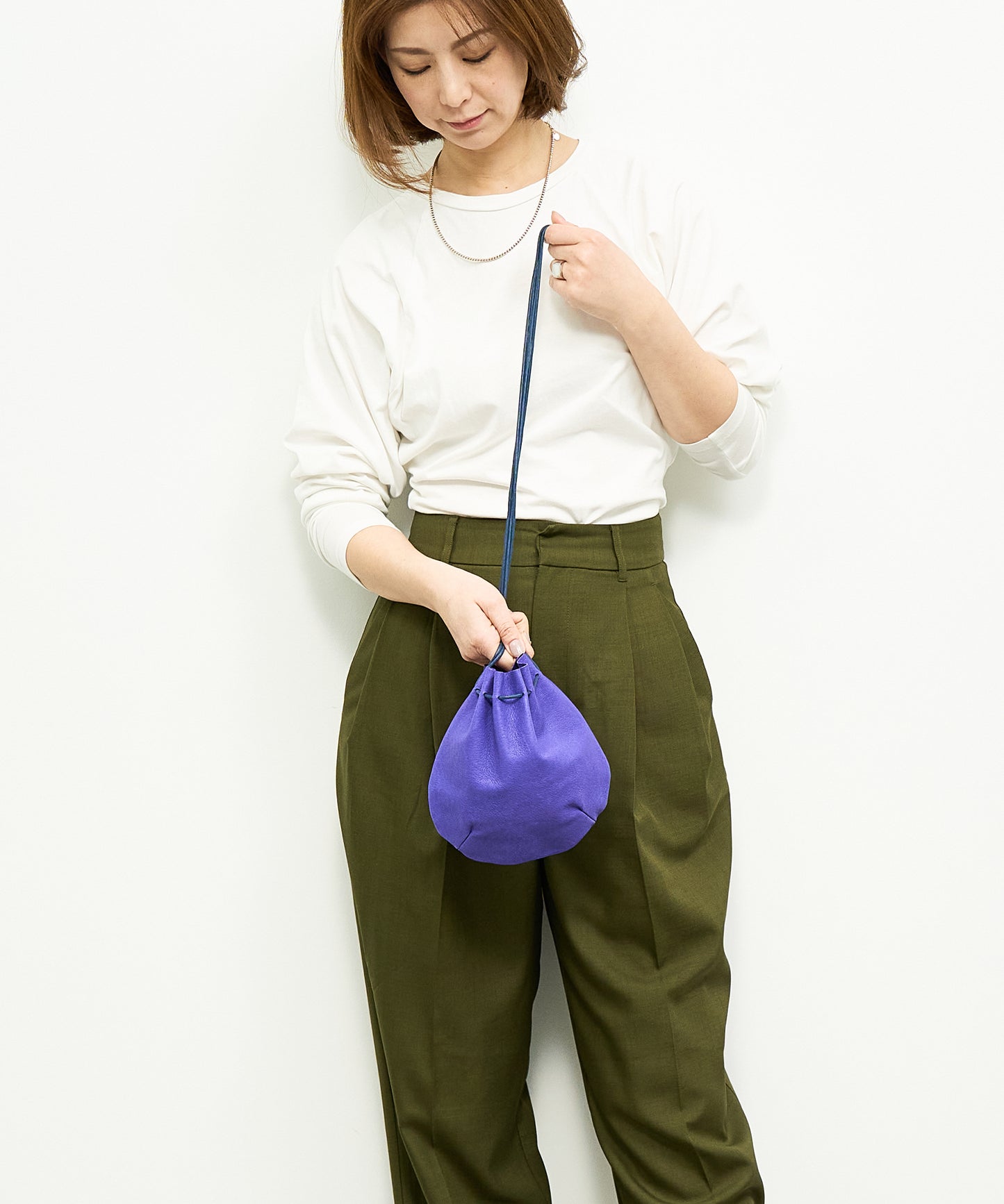 《SALE 20%》Balloon pouch / pigskin "HALLIE"（limited edition color）